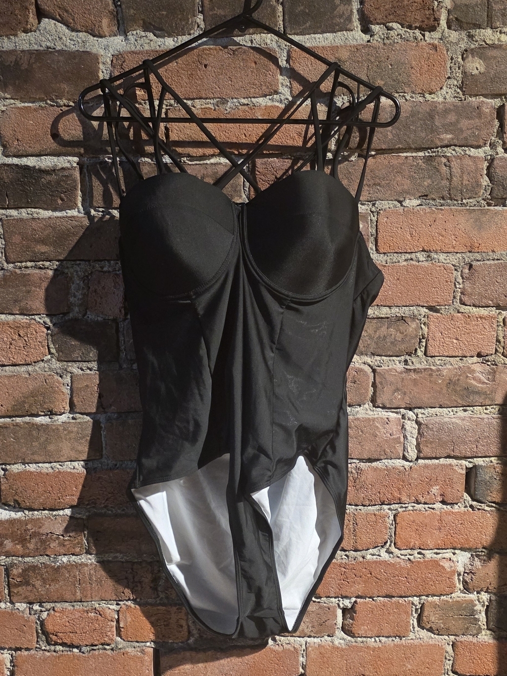 Black Strappy One-Piece Swimsuit